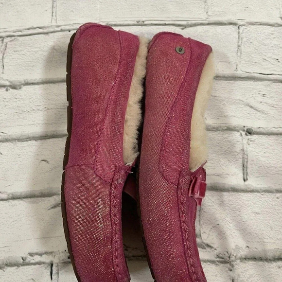 UGG Girl's Annmarie Sparkle Fuchsia Pink Slipper Shoes Size 6 MSRP $150 - Picture 4 of 8